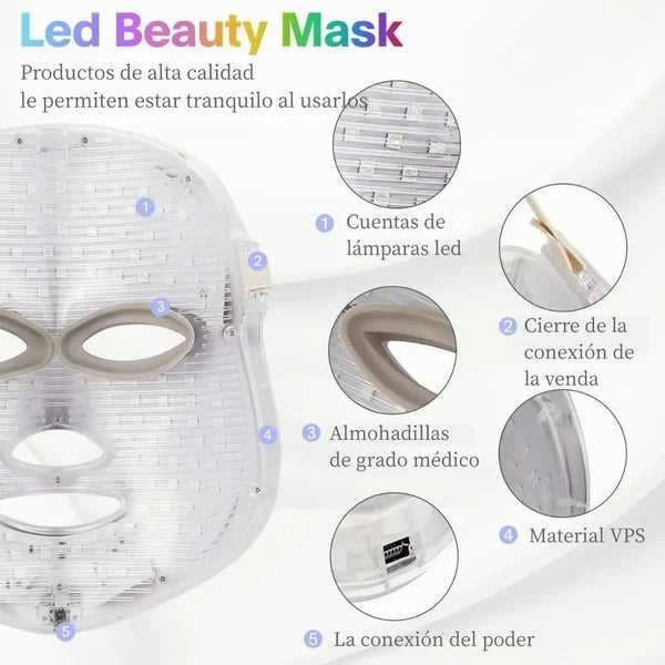 Mascara Led Facial (7 Colores de terapia)